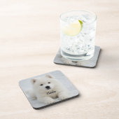 Elegantes Samoyed Personalisiert Beverage Coaster Getränkeuntersetzer (Rechte Seite)