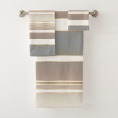 Elegantes Sandy Beach Striping Muster Badhandtuch Set (Insitu)