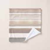 Elegantes Sandy Beach Striping Muster Badhandtuch Set (Waschlappen)