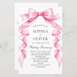 Elegantes, sanftes, rosa, handgezeichnetes Bow-Hoc