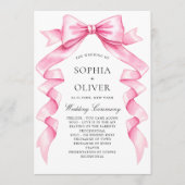 Elegantes, sanftes, rosa, handgezeichnetes Bow-Hoc Programm (Vorderseite)