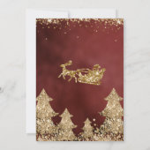 Elegantes Santa Gold Glitzer Foto Einladung (Rückseite)