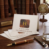 Elegantes Sattelleder Monogramm Custom Dankeskarte