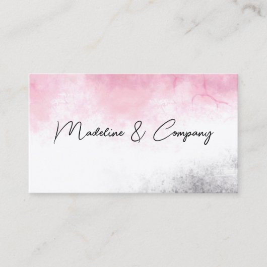 elegantes, sauberes Aquarellrot und grau minimalis Visitenkarte (Vorderseite)