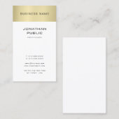 Elegantes, sauberes Design Gold Schlicht anmutend  Visitenkarte (Vorne/Hinten)