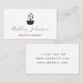 Elegantes sauberes Gemüse und Topfernährung weiß Visitenkarte (Vorne/Hinten)