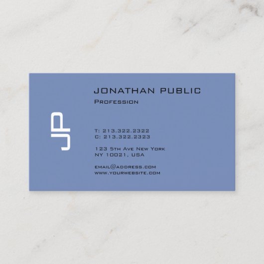 Elegantes sauberes Monogram Trendy Design Modernes Visitenkarte (Vorderseite)