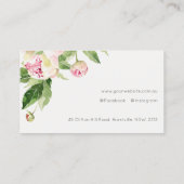 Elegantes sauberes rosa grünes Wasser, Peony Flora Visitenkarte (Rückseite)