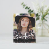 Elegantes Save the Date Abschluss Foto Ankündigungspostkarte (Stehend Vorderseite)