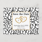 Elegantes Save the Date Black & White Wedding Them Postkarte (Vorderseite)