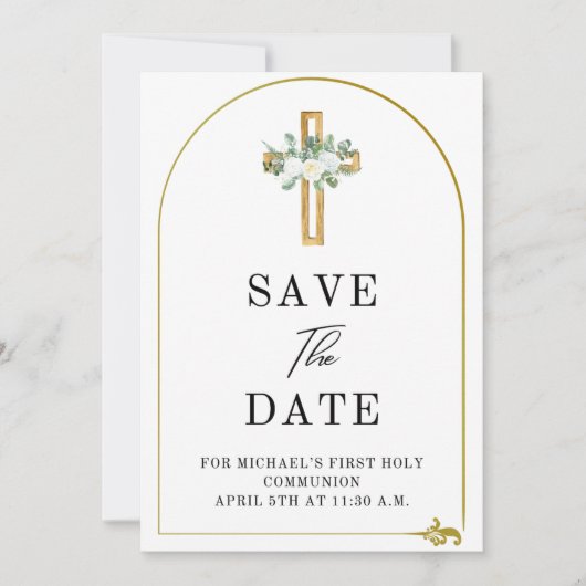 Elegantes 'Save the Date' Einladung (Vorderseite)