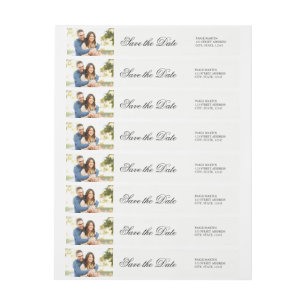 Elegantes Save-the-Date-Foto-Adressetikett
