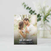 Elegantes Save the Date Foto Hochzeitsankündigung Einladung (Stehend Vorderseite)