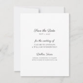 Elegantes Save the Date Foto Hochzeitsankündigung Einladung (Rückseite)