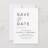 Elegantes Save the Date Foto Minimalistisch (Rückseite)