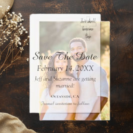 Elegantes Save the Date Foto Overlay Christlich Pergament Einladungen