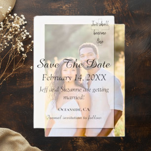 Elegantes Save the Date Foto Overlay Christlich Pergament Einladungen