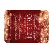 Elegantes Save the Date funkelndes Licht Gold Magnet (Horizontal)