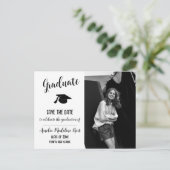 Elegantes Save the Date Graduate Foto Postkarte (Stehend Vorderseite)