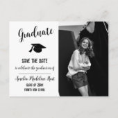 Elegantes Save the Date Graduate Foto Postkarte (Vorderseite)