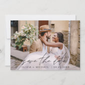 Elegantes Save the Date handgeschriebenes Foto Min Einladung (Vorderseite)