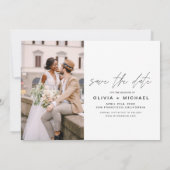 Elegantes Save the Date handgeschriebenes Foto Min Einladung (Rückseite)