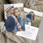Elegantes Save the Date handgeschriebenes Hochzeit<br><div class="desc">Hochzeit Speichern Sie die Datumskarten,  die ein Foto auf der Vorder- und Rückseite haben. Die handgeschriebenen Herbst-,  Herbst-,  Sommer- und Winterfrühlingskarten enthalten eine moderne,  handgeschriebene Schrift-Typografie,  die elegant,  einfach und modern ist,  um sie nach der minimalistischen einfachen Hochzeitstagsfeier zu verwenden.</div>