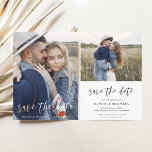 Elegantes Save the Date handgeschriebenes Hochzeit<br><div class="desc">Hochzeit Speichern Sie die Datumskarten,  die ein Foto auf der Vorder- und Rückseite haben. Die handgeschriebenen Herbst-,  Herbst-,  Sommer- und Winterfrühlingskarten enthalten eine moderne,  handgeschriebene Schrift-Typografie,  die elegant,  einfach und modern ist,  um sie nach der minimalistischen einfachen Hochzeitstagsfeier zu verwenden.</div>