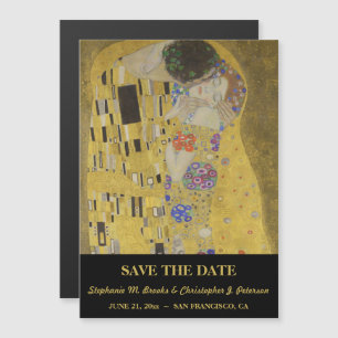 Elegantes Save-the-Date mit "Der Kuss" Version 2 Magneteinladung