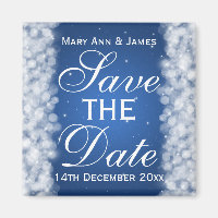 Elegantes Save the Date Party Sparkle Blue