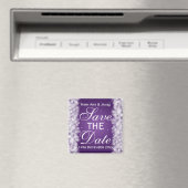 Elegantes Save the Date Party Sparkle Lila Magnet (In Situ (Geschirrspüler))