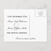 Elegantes Save the Date Party Sparkle Türkis Ankündigungspostkarte (Rückseite)