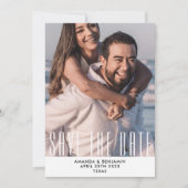 Elegantes Save The Date QR-Code Foto Hochzeit (Vorderseite)