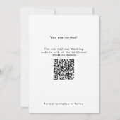 Elegantes Save The Date QR-Code Foto Hochzeit (Rückseite)