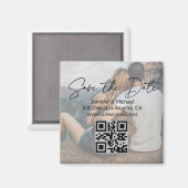elegantes Save the Date, qr kodiertes Foto Magnet (Vorderseite/Rückseite)