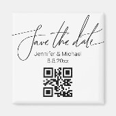 Elegantes Save the Date, qr minimalistische Hochze Magnet (Vorne)