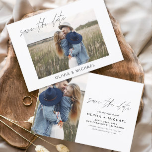 Elegantes Save the Date Script Foto Minimalistisch
