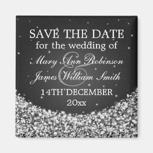 Elegantes Save the Date Stern-Schein-Schwarzes Magnet