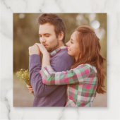 Elegantes Save the Date Typografie-Foto Geschenkanhänger (Rückseite)