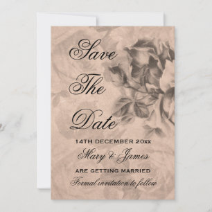 Elegantes "Save The Date" Vintage-Rosen Sepia Save The Date
