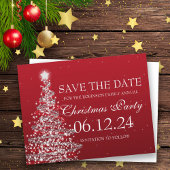 Elegantes Save the Date Weihnachts-Party Rot Ankündigungspostkarte