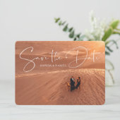 Elegantes, Save the Date zweiseitiges Foto (Stehend Vorderseite)