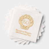 Elegantes Scallop Muschel Party zum Jubiläum Servietten Mit Folie (Insitu (Gestapelt))