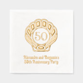 Elegantes Scallop Muschel Party zum Jubiläum Servietten Mit Folie (Vorderseite)