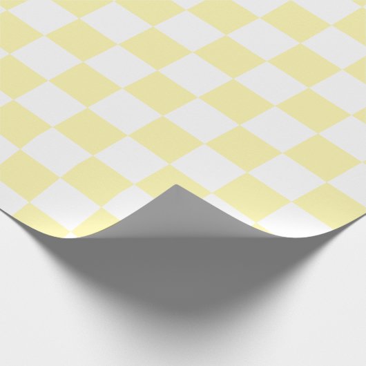 Elegantes Schachbrett in Weiß und Creme Geschenkpapier (Ecke)