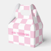 Elegantes Schachbrett in Weiß und Pastellrosa Geschenkschachtel (Vorderseite)