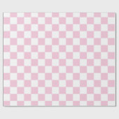 Elegantes Schachbrett in Weiß und Rosa Geschenkpapier (Flach)