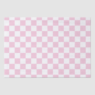 Elegantes Schachbrett in Weiß und Rosa Seidenpapier