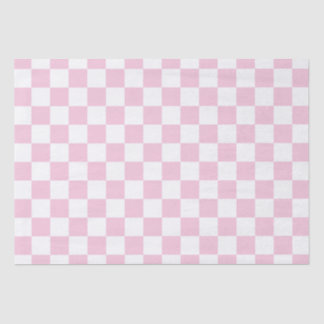 Elegantes Schachbrett in Weiß und Rosa Seidenpapier