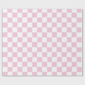 Elegantes Schachbrettbild in Weiß und Rosa Geschenkpapier (Flach)